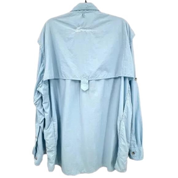 World Wide Sportsman Mens Fishing Shirt 2XL Nylon Outdoor Vented Camping Blue - Picture 3 of 7